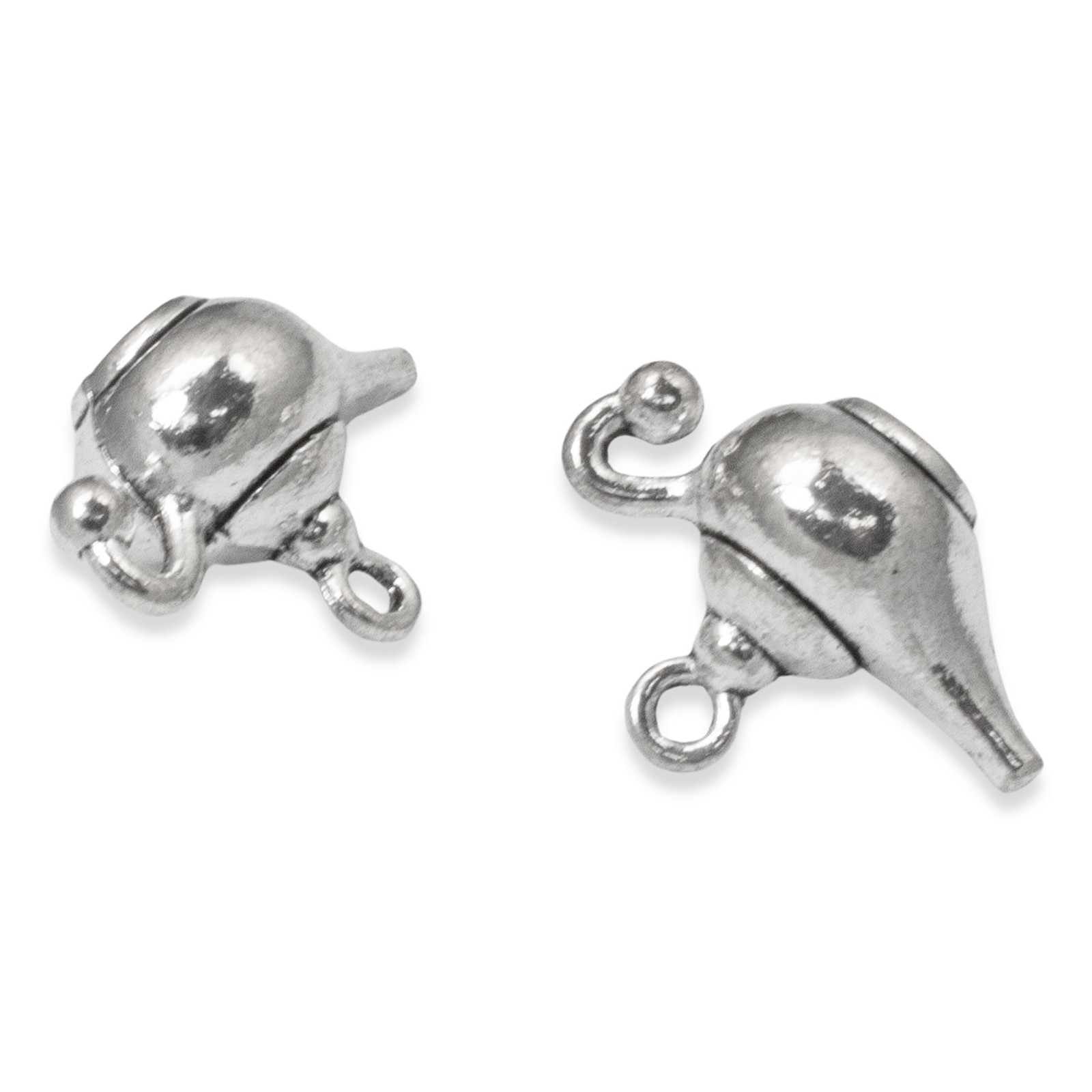 10 Enchanting Genie Lamp Charms, Silver Magic Oil Lamp Pendants for DIY Jewelry
