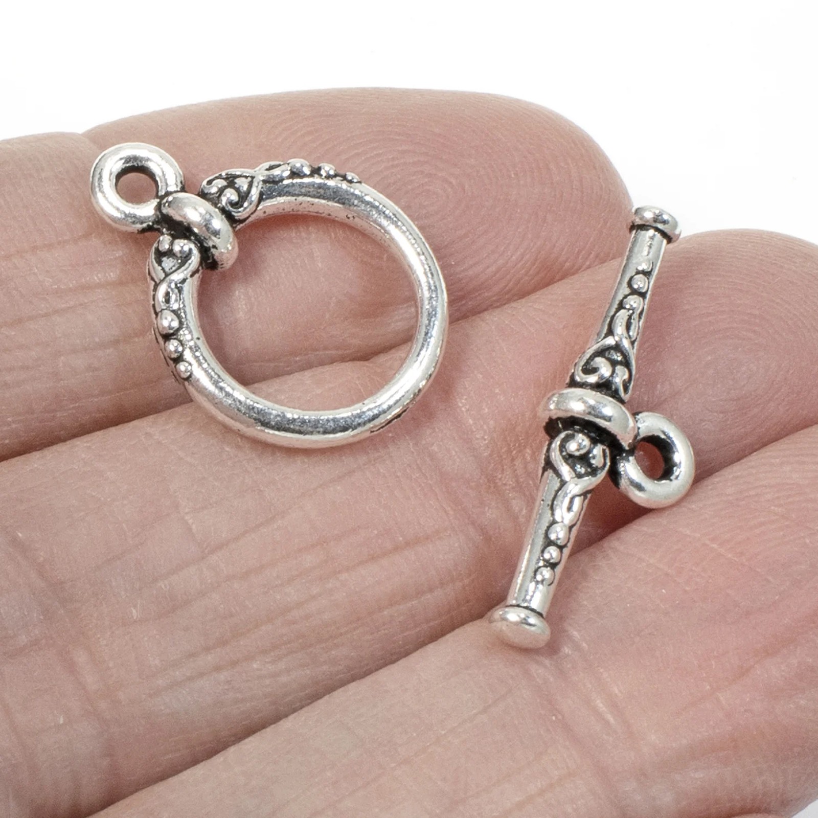 2 Antique Silver Heirloom Toggle Clasps – TierraCast Design for Jewelry Crafting