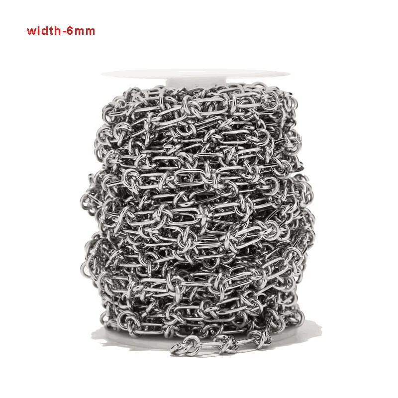 1meter Silver link Chain tainless Steel 6mm Knot Chain for diy Jewelry Making