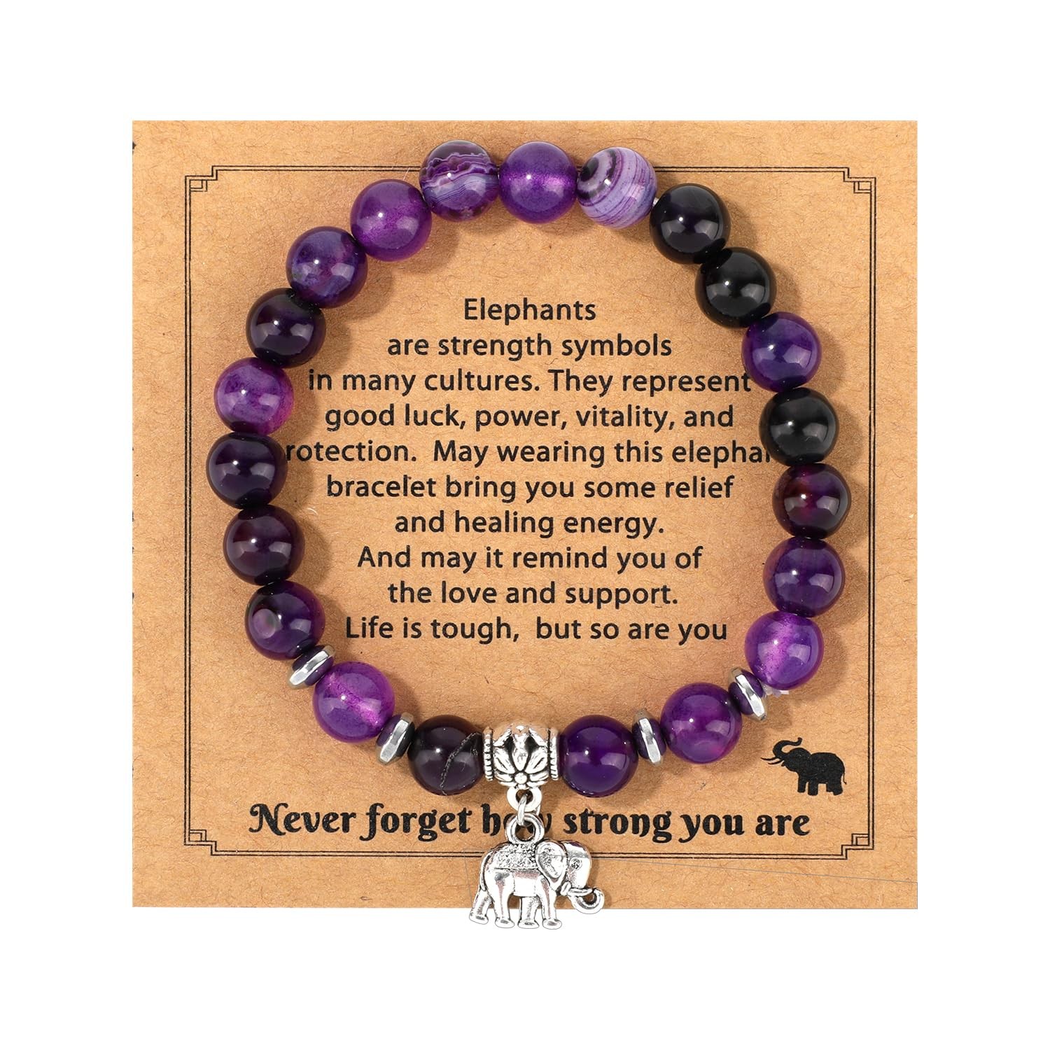 Get Well Gifts for Women, Amethyst Bracelets Recovering Crystal Beaded Bracelet