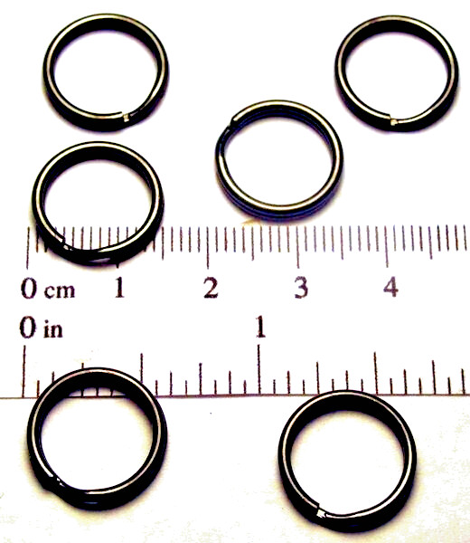 100 Key Rings 15mm Approx 5/8″ Split Ring Gun Metal Black Finish Steel Findings