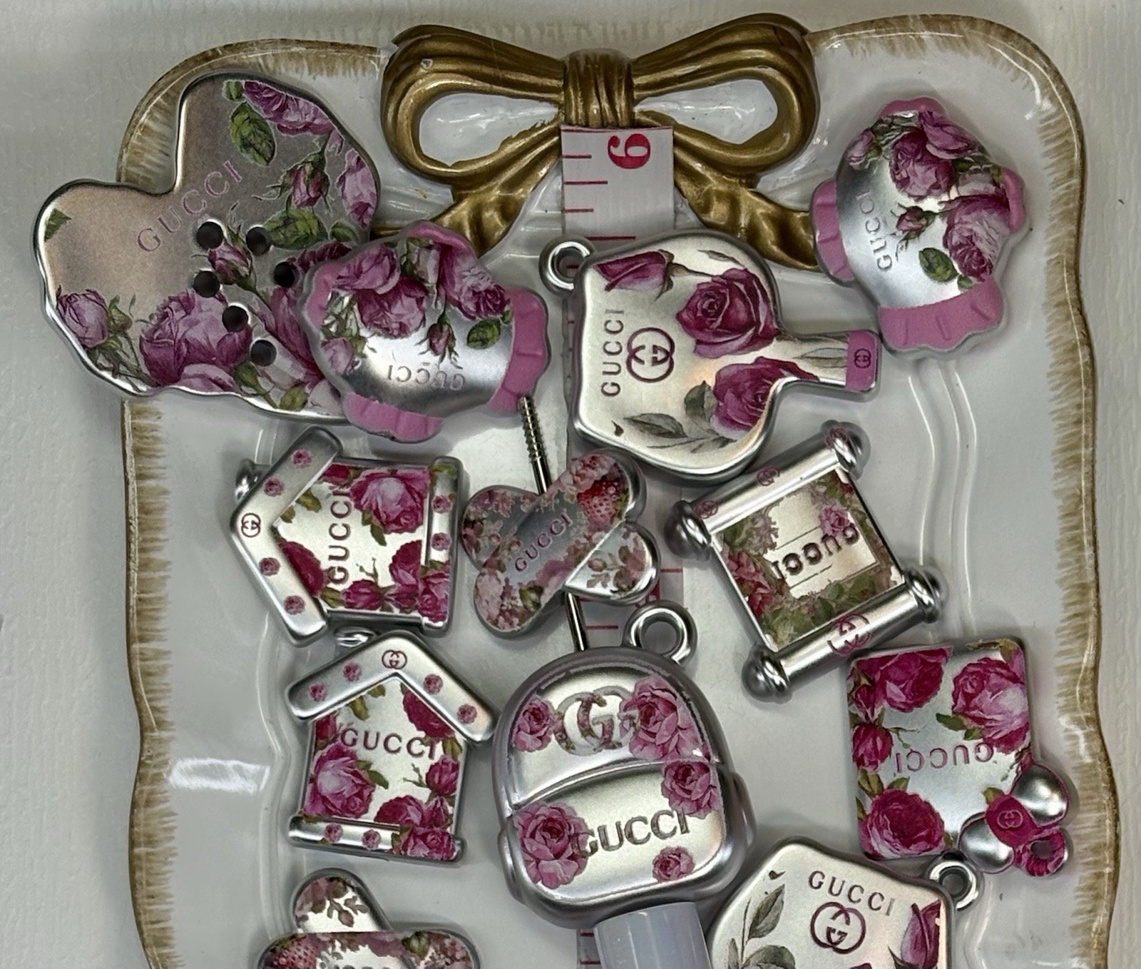 18 Metallic Pink Rose✨Luxury ✨Bling ✨Inspired ✨Focal Beads✨Pens And Keychains