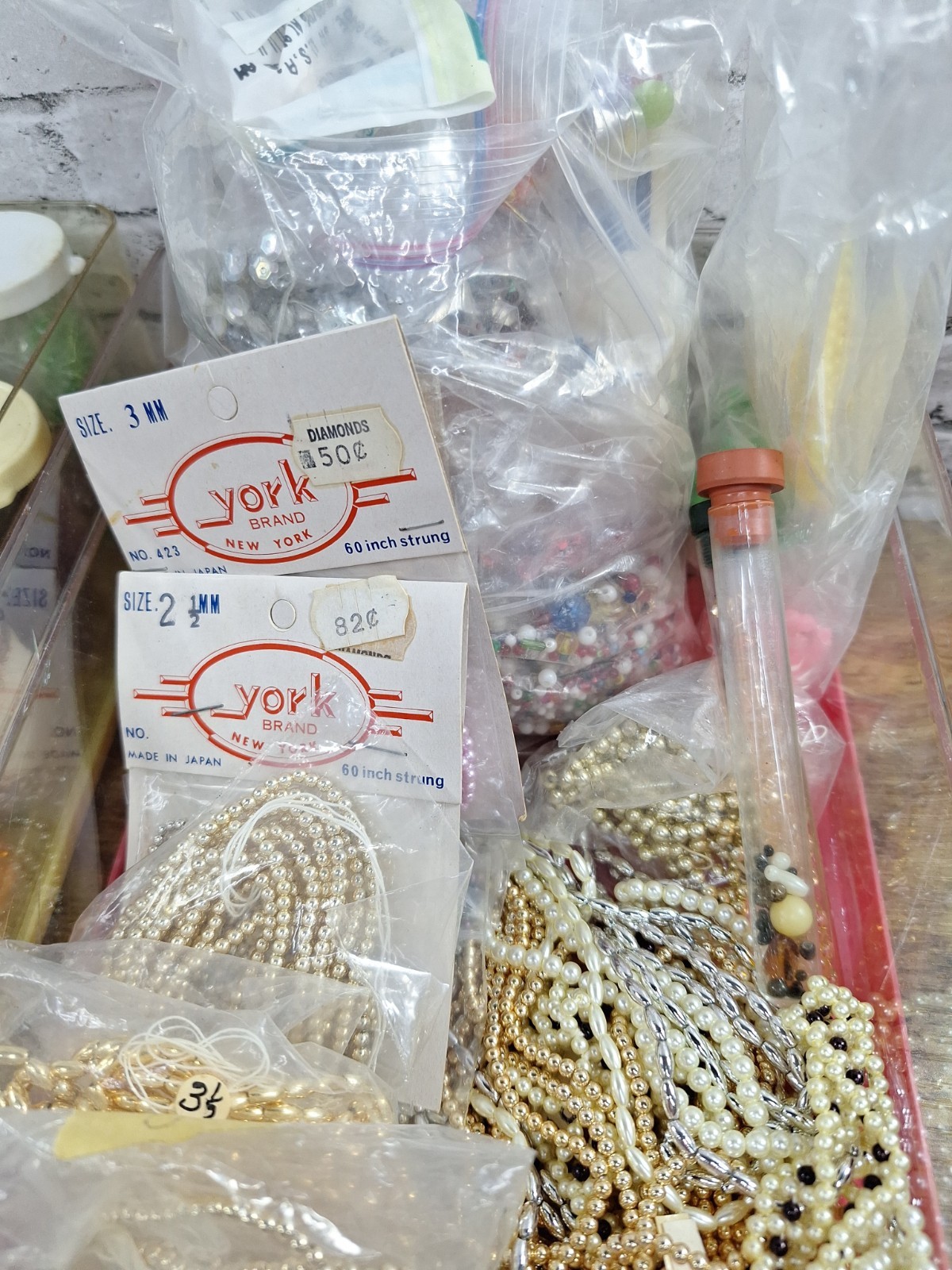 HUGE 6+ LBS Bead Lot Japan Glass Plastic Pearls Jewelry Making Craft Supplies