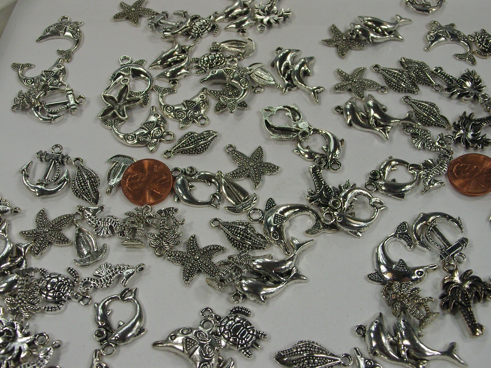 275 Pieces Assorted Sea Life Zinc Alloy Metal Charms Wholesale Bulk (PMS-51) ⭐