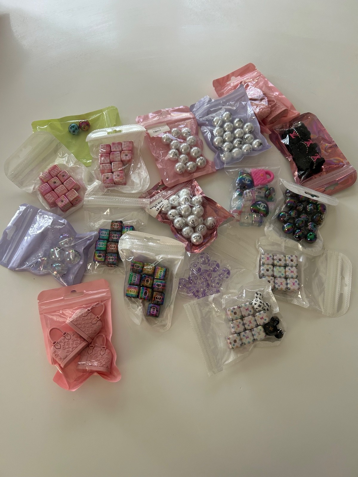 Lot Of 150+ Pieces Mix For Beadable Pens Grab Bag DESIGNER Theme