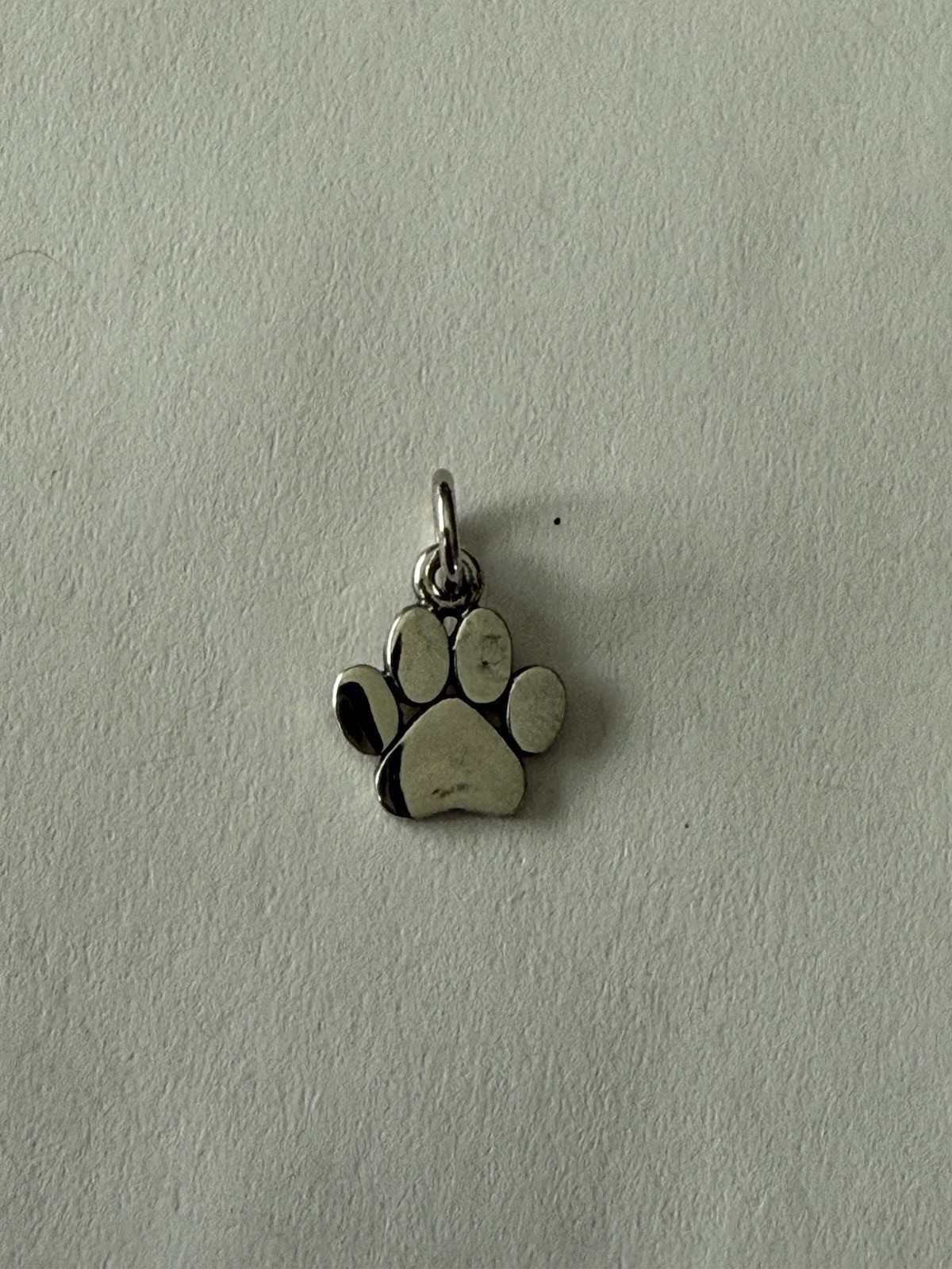 Sterling Silver Paw Print Charm – Pet Charm – Flat 13x9mm