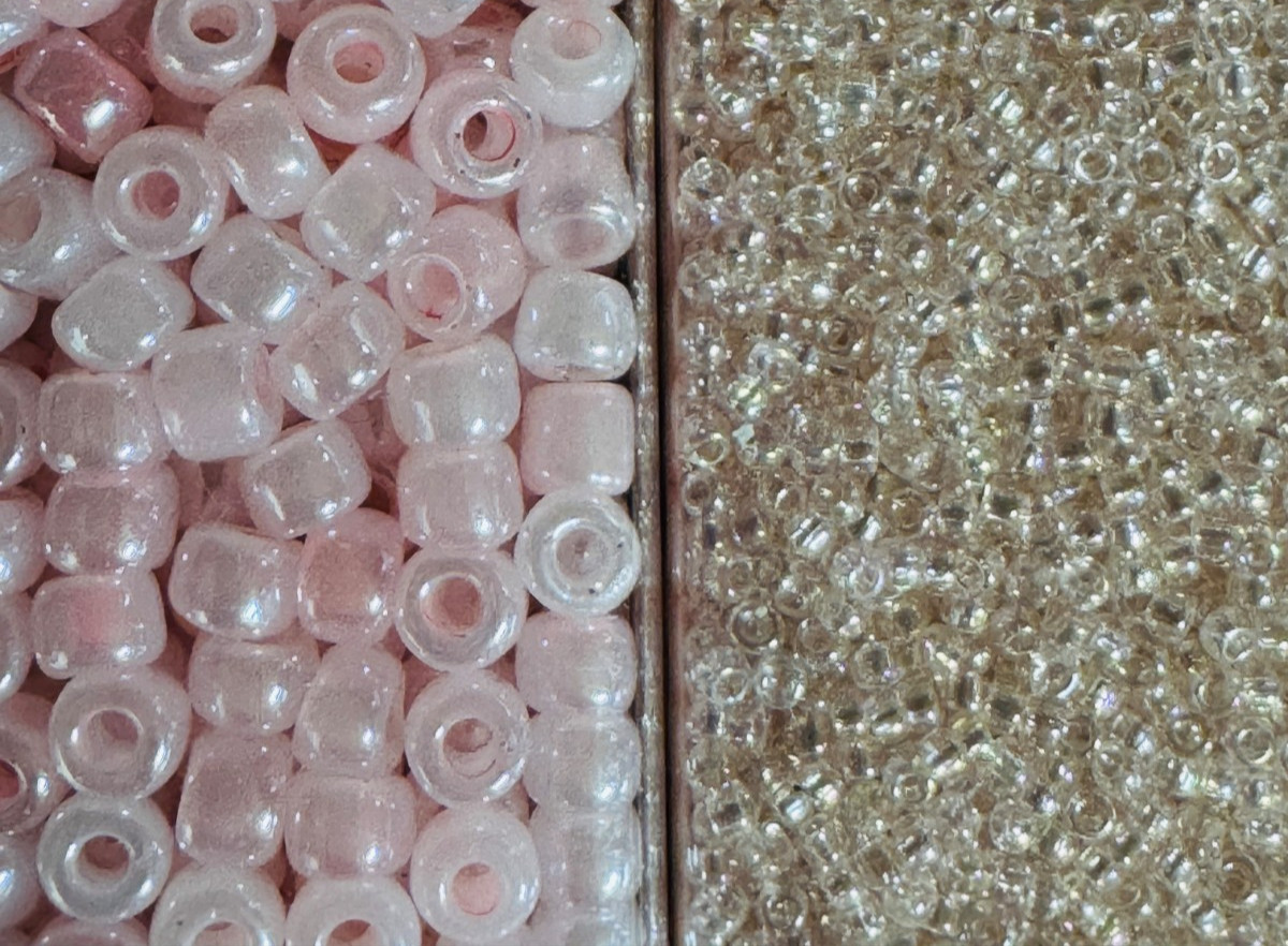 Glass Seed Bead Lot 26 Tubes – Iridescent Neon Mix Different Sizes NOS