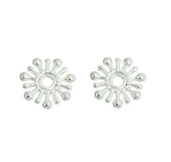 200 Bright Silver 10mm Retro Beaded Rondelle Snowflake Bali Spacer Disc Beads