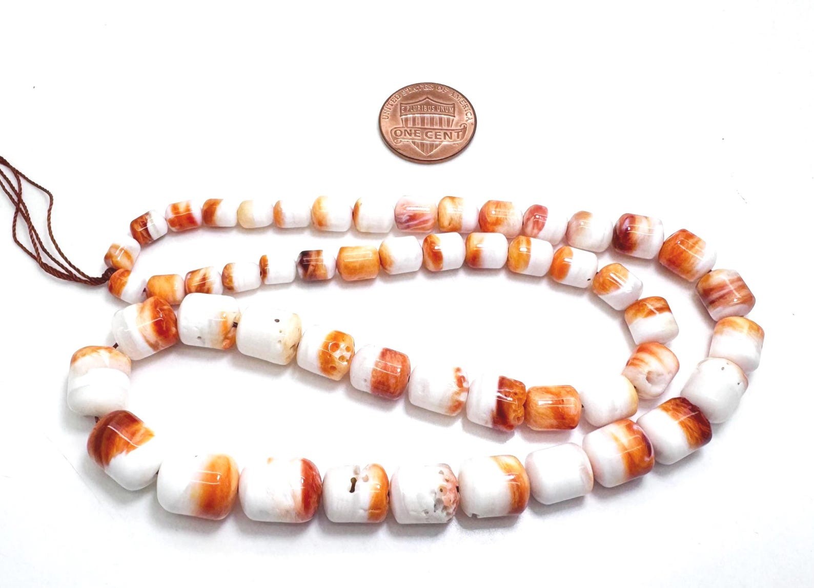 AAA Orange Purple white Graduated Spiny Oyster Shell Barrel Beads – PG230