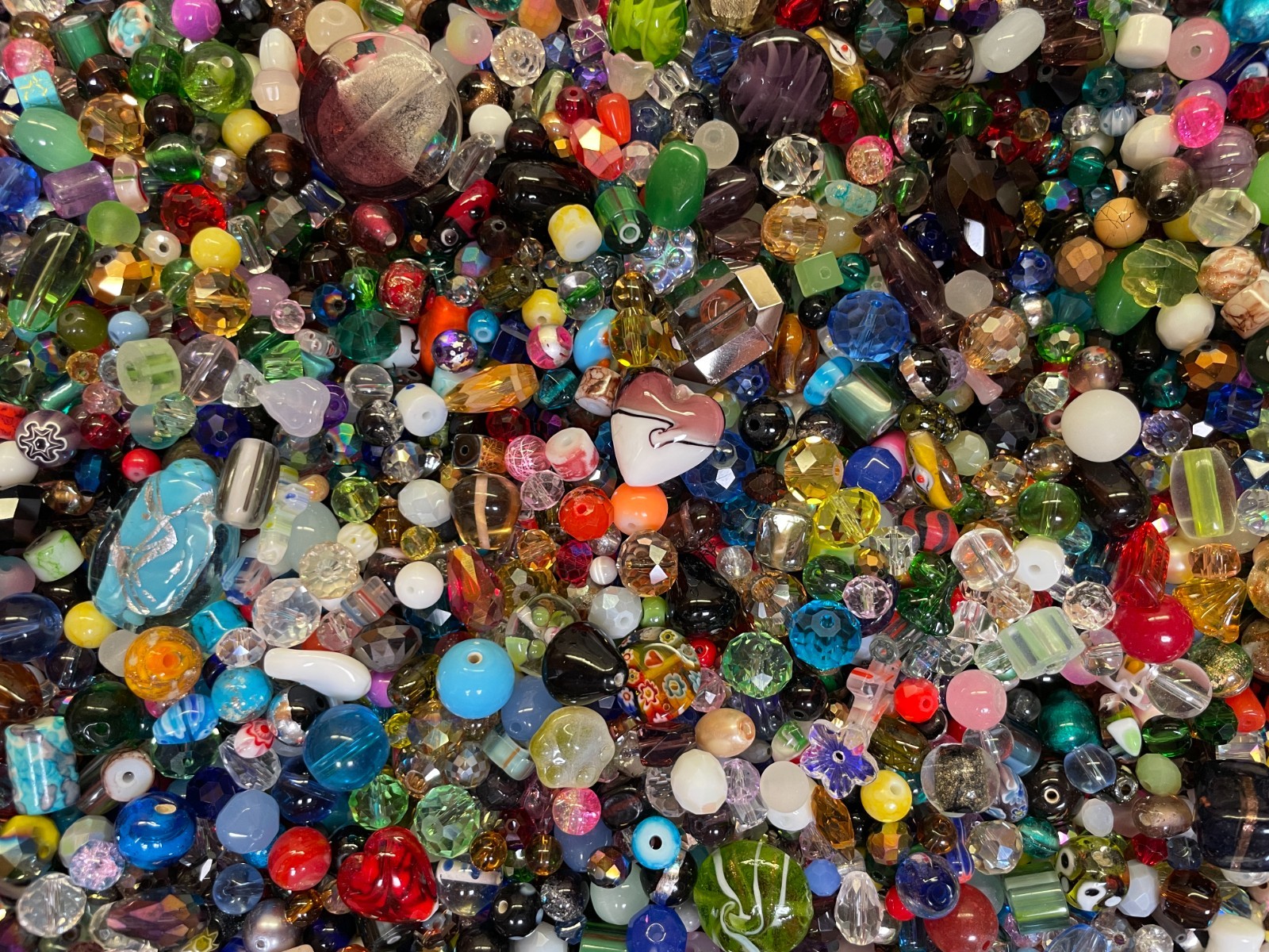 *~200~💕 Piece Glass Loose Beads*7oz+ Bulk Mixed Lot #1 Craft Jewelry!!!😀