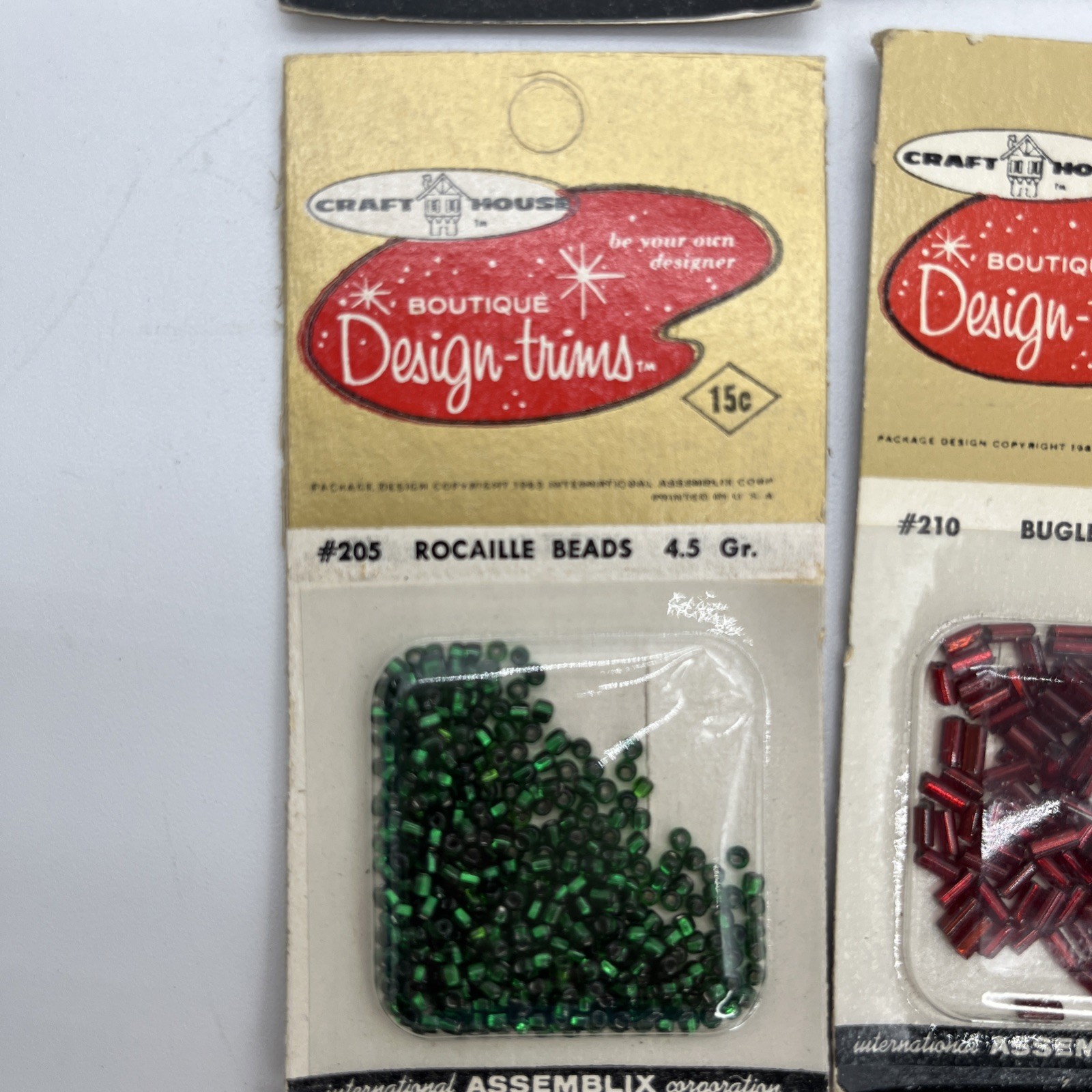 Craft House Boutique Design-trims Beads VTG 1963 Original Packaging 9 New 2 Open