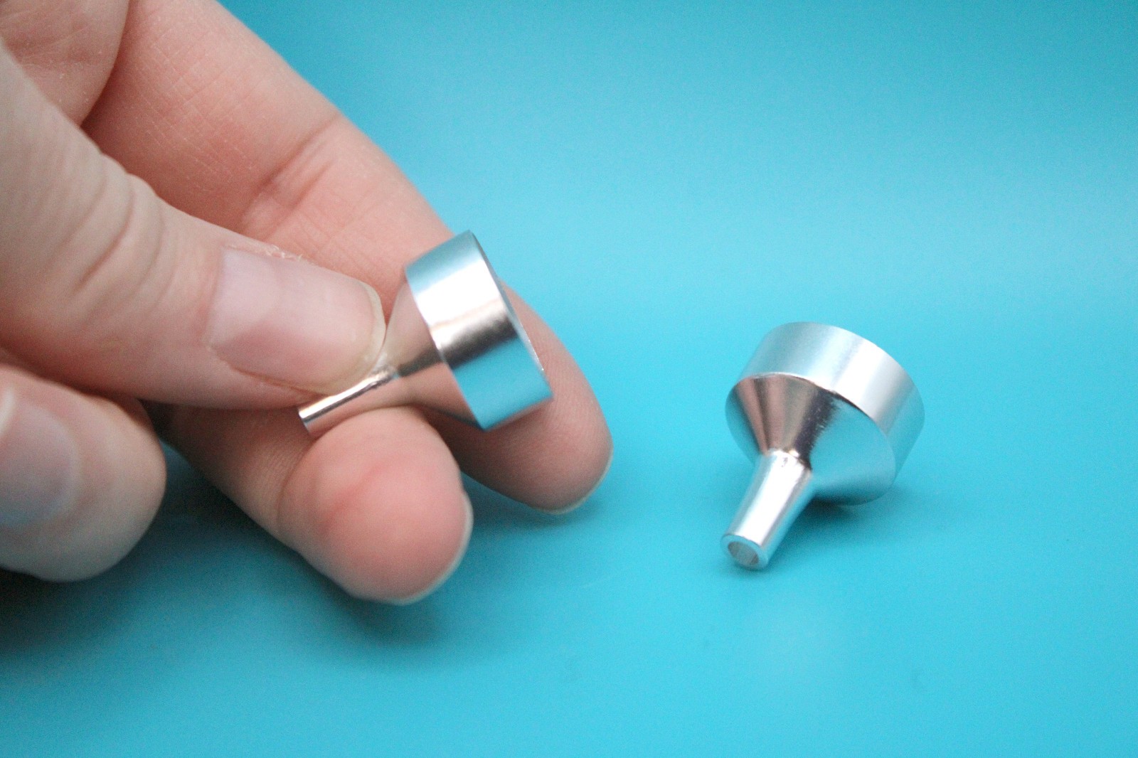 Aluminum Mini Funnel 2Pk for Filling Tiny Bottles, Essential Oils, Jewelry Charm