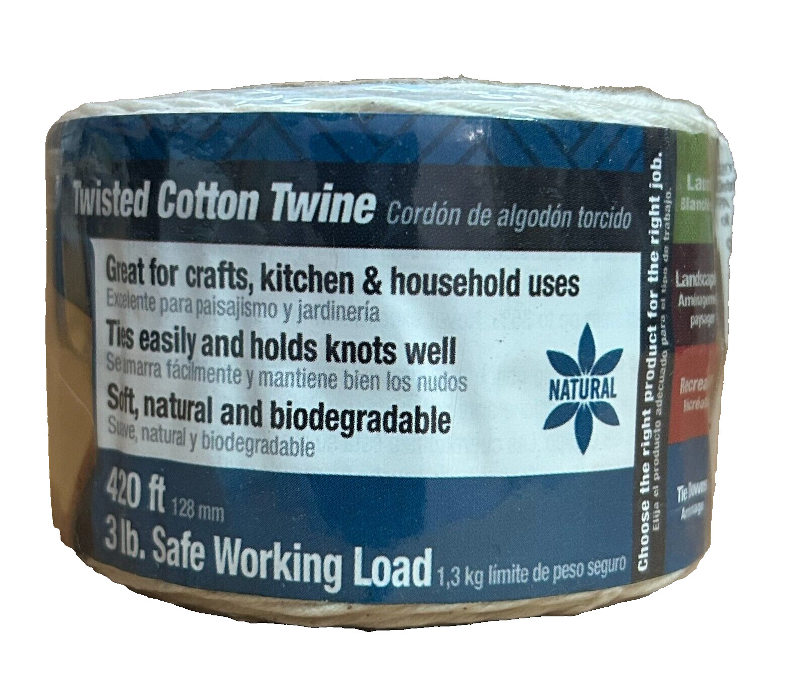 6 Pack of 420 Feet Natural White Cotton Twisted Twine Cord Craft Artisan String