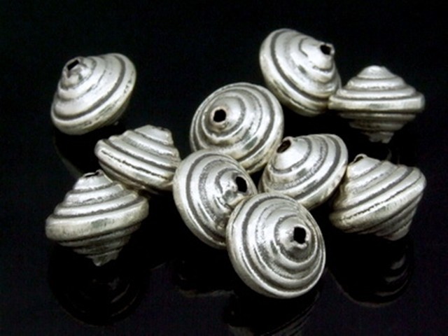 Silver beads Karen hill tribe handmade silver Wrap Bicone bead