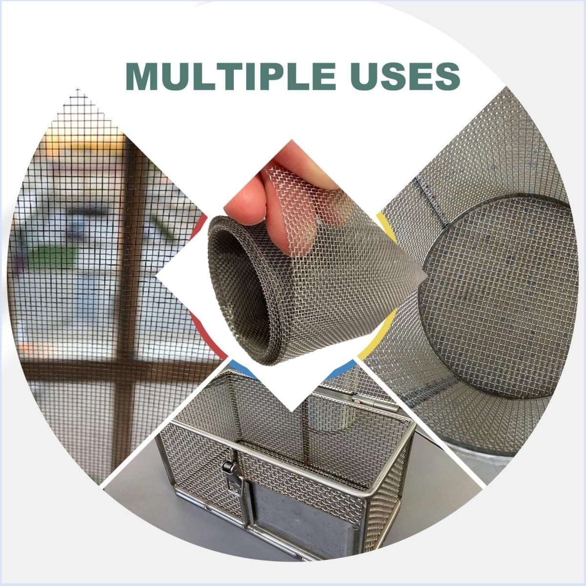 Easy-Cut Stainless Steel Wire Mesh, 15.7 x 59 Inches, Rustproof & Sturdy Design