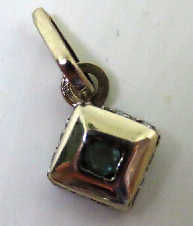 18k White Gold Natural Emerald and Zircons