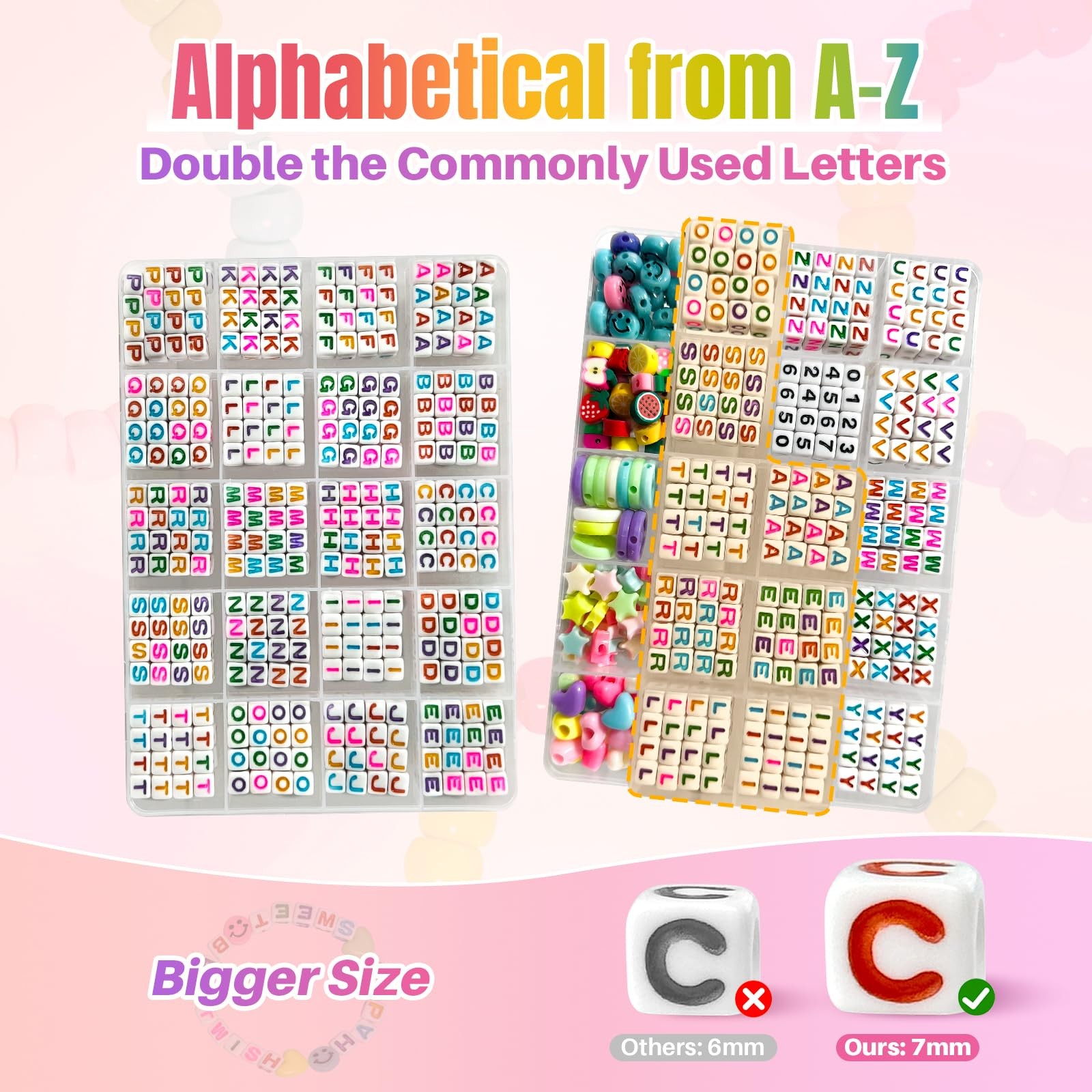 Pony Beads for Bracelet Making Kit with Letter Beads for Friendship Bracelets…