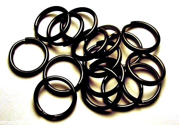 100 Key Rings 15mm Approx 5/8″ Split Ring Gun Metal Black Finish Steel Findings