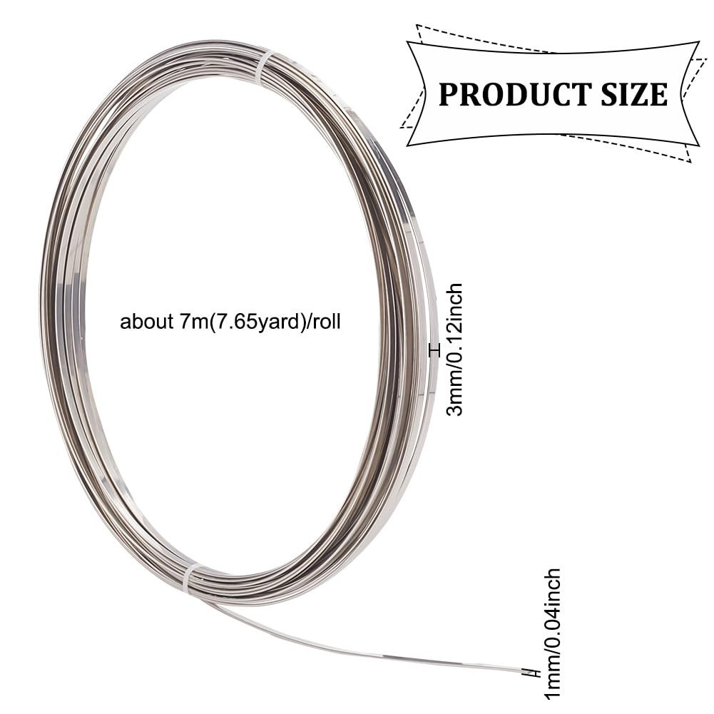 18 Gauge Flat Stainless Steel Wire, 23 Feet Metal Craft Wire Stainless Steel …