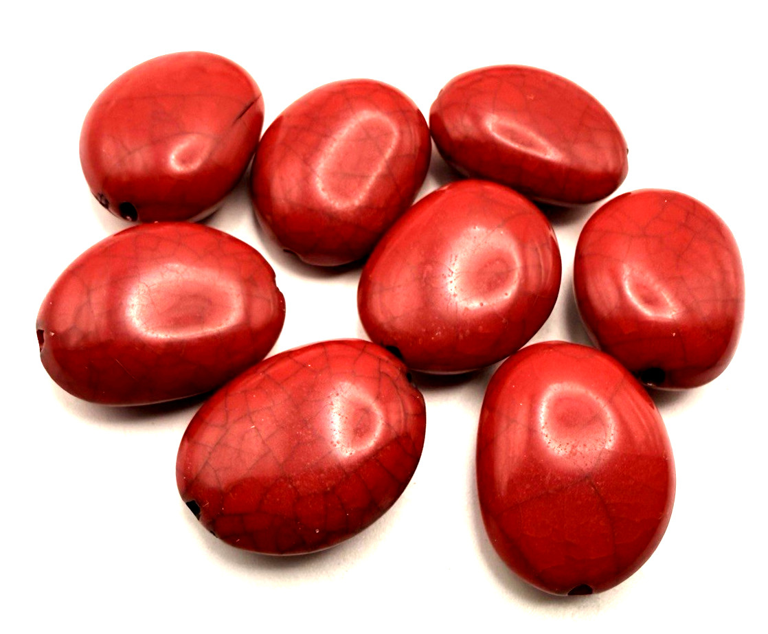 6.1 oz. Vintage Modern RED Bead Soup Mixed Loose Bead Harvest Lot Faux Jasper