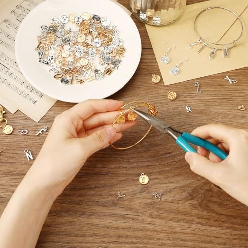156Pcs/6 Sets Alphabet ABC Letter Charms 3 Styles Capital A KC Gold and Silver