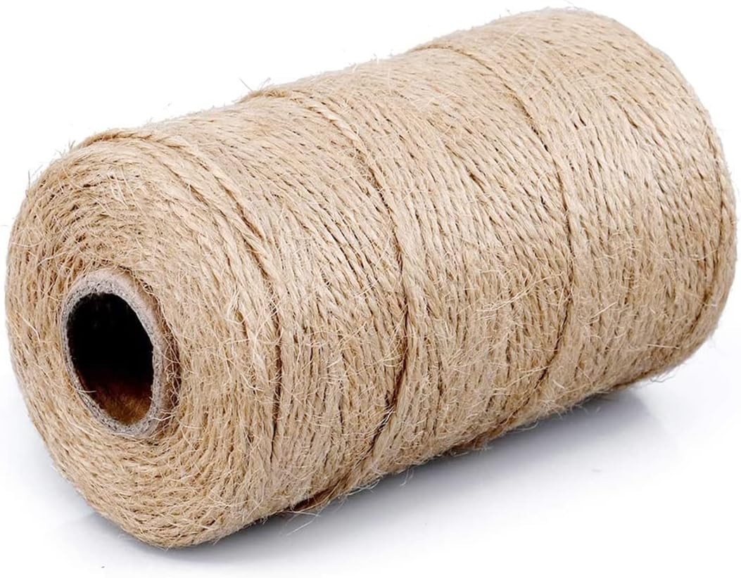 SMART&CASUAL 328Ft Jute Twine String Thin Natural,(328 Ft (100M)