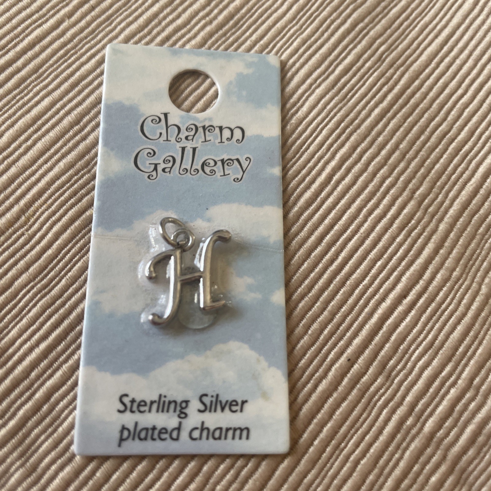 Sterling silver 1 plated charms NEW initial H