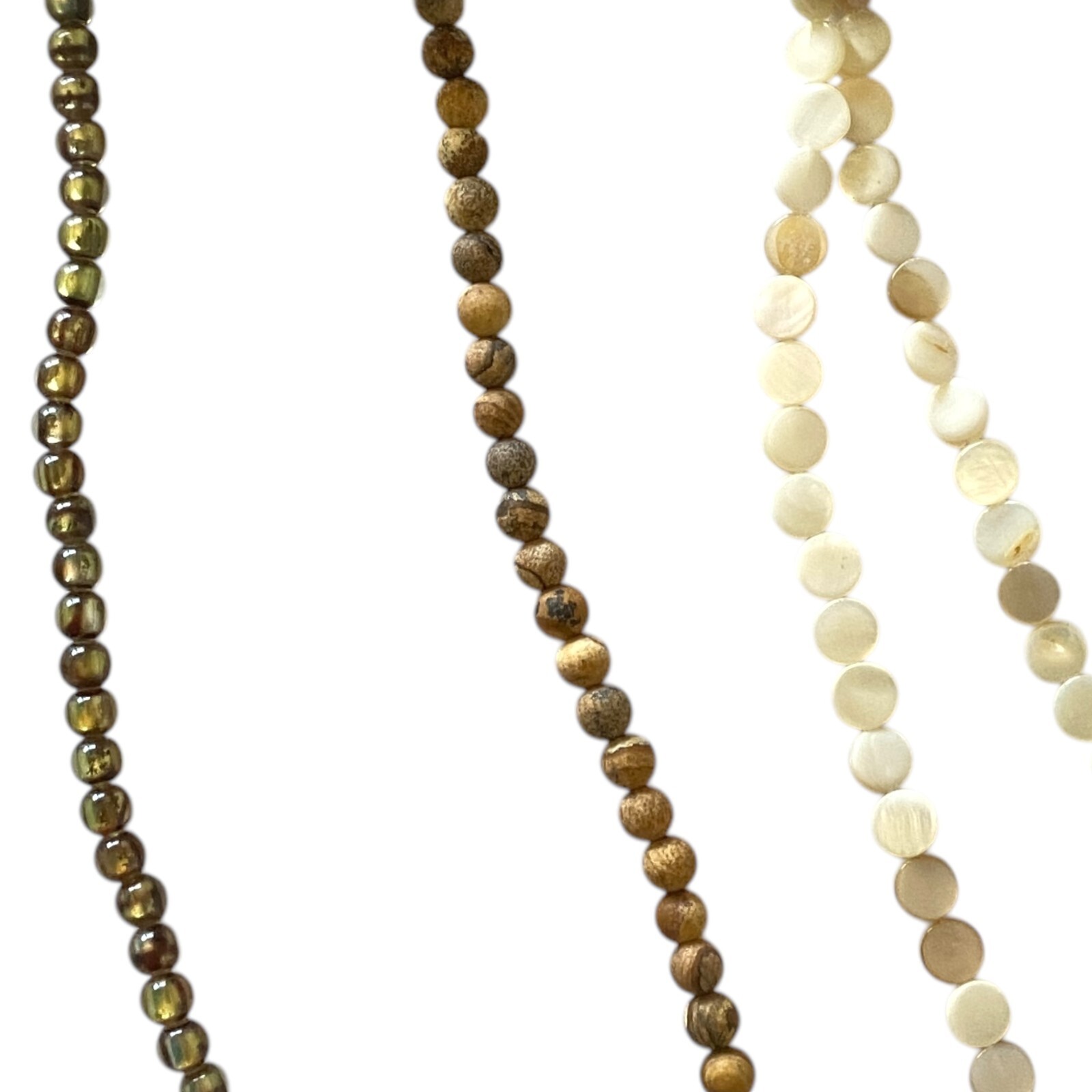 Bead Treasures Jewelry Making Mixed Lot Beads Shell Jasper Metallic Earth Tones