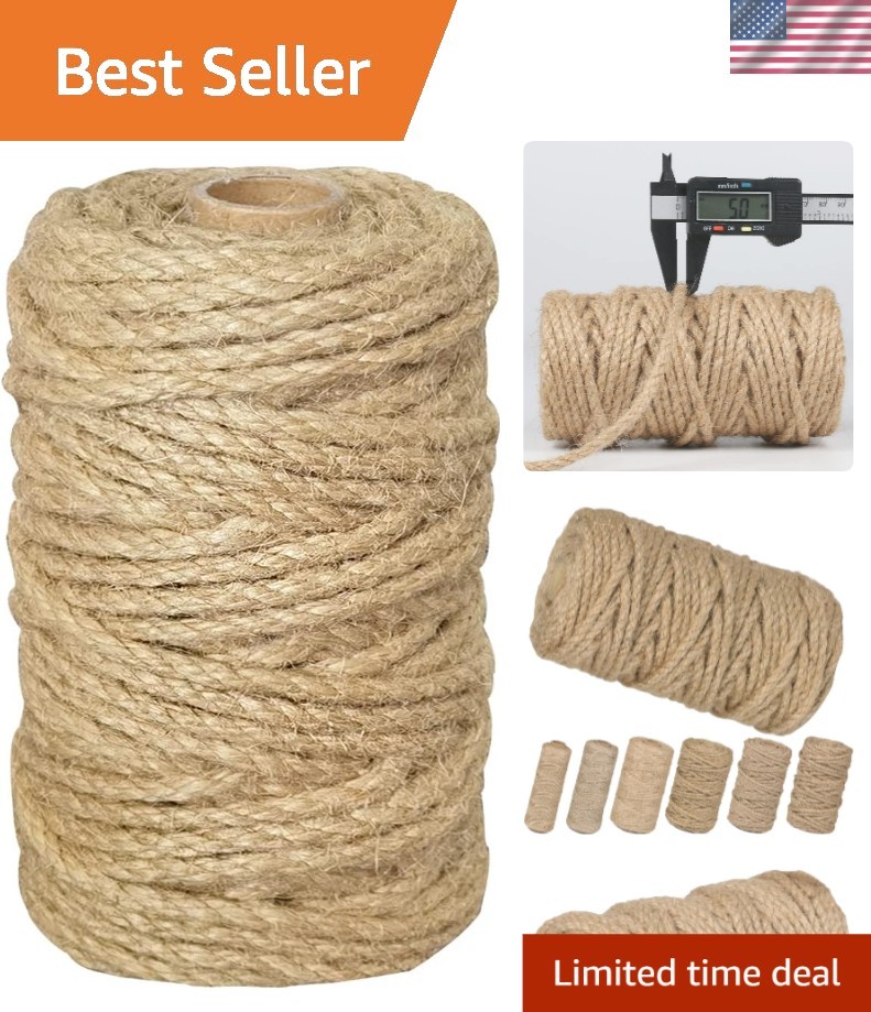 105 Feet of Heavy Duty 5mm Jute Twine – Ideal for Cat Scratchers & DIY Projects