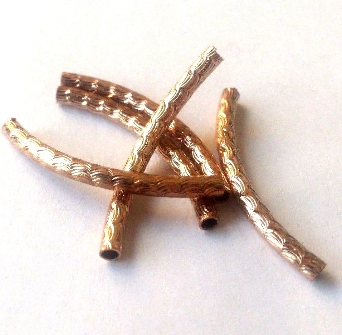 shine curved tube spacer rose gold Dull silver Gold plated alloy jewelry supply