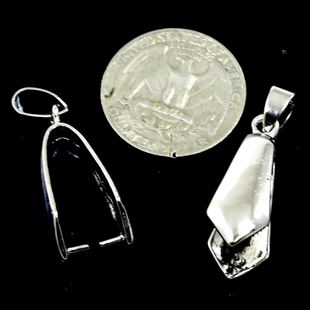 Silver Bail Large 25x10mm Connect Pendant 2pcs Lead-Free Jewelry Findings DFD23
