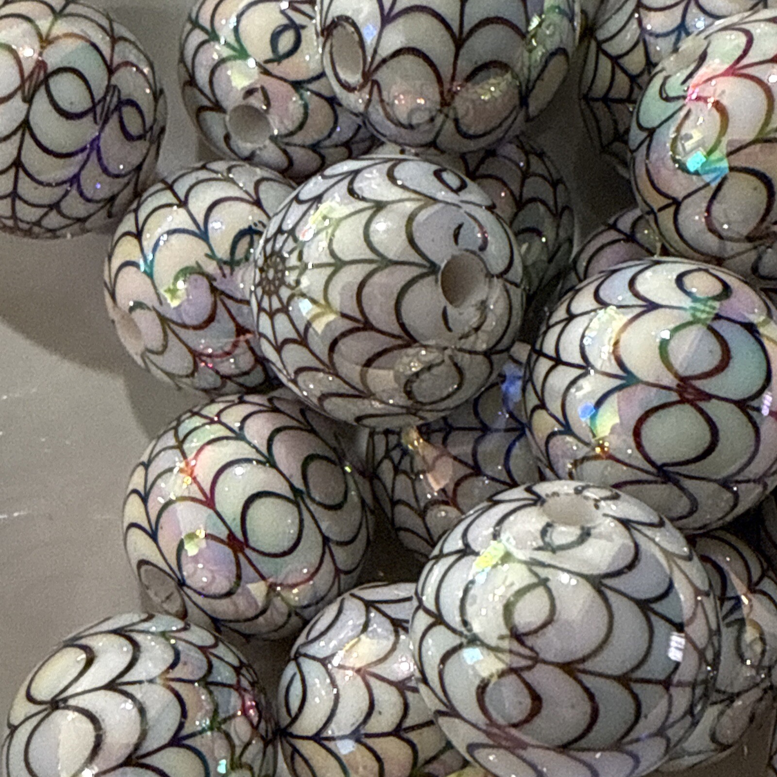 Spiderweb Beads 16 Mm Ships From The United States