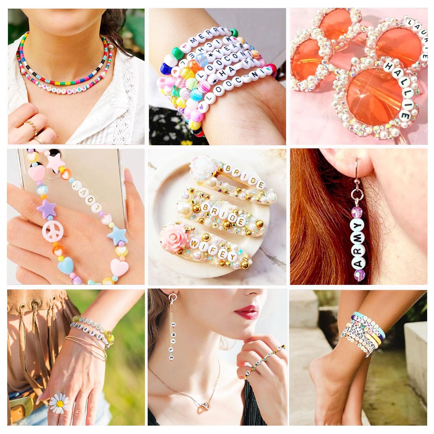 2080PCS Letter Beads,3 Colors A-Z Alphabet Beads for Jewelry Makin