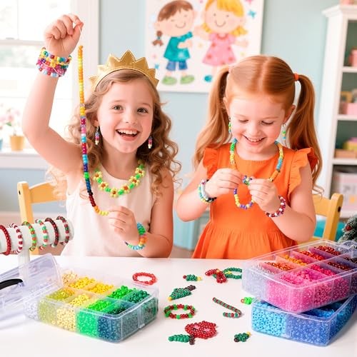 8400Pcs Pony Beads, 30 Colors 6x9mm Kandi Beads Bulk for 30colors8000pcs