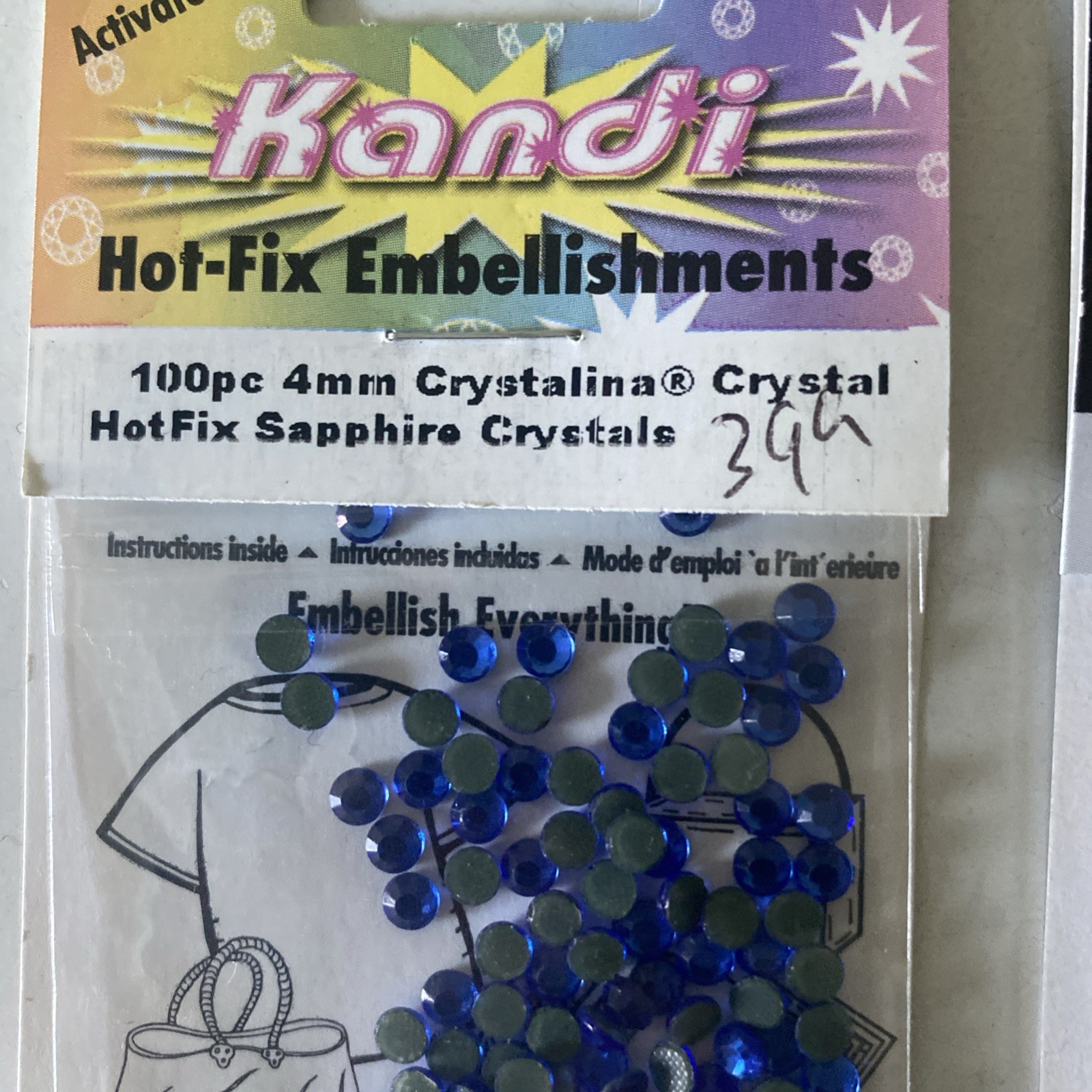 Lot of 8 Packs of Iron on Swarovski Elements Flat Back Crystals –
