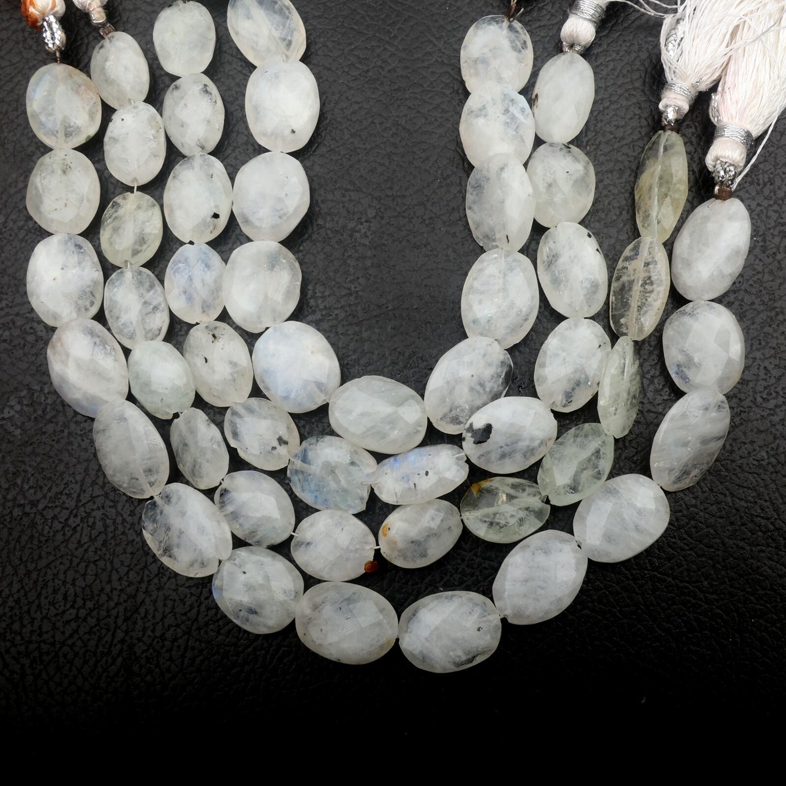 Natural Rainbow Moonstone 8 Inch Strand 10×13-11×15 MM Beads Faceted Oval Beads