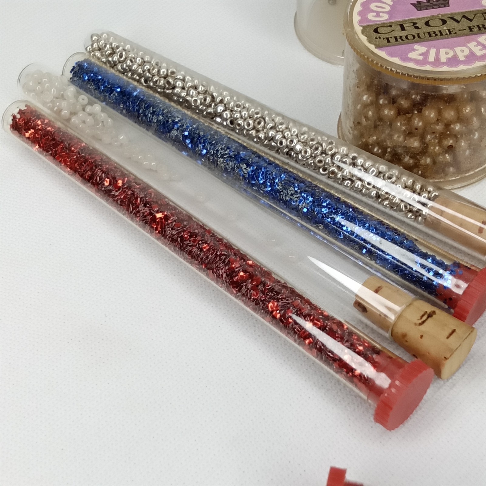 Vintage MCM 1950s Coats & Clark Plastic Beads Crafting & Jewelry Making Lot