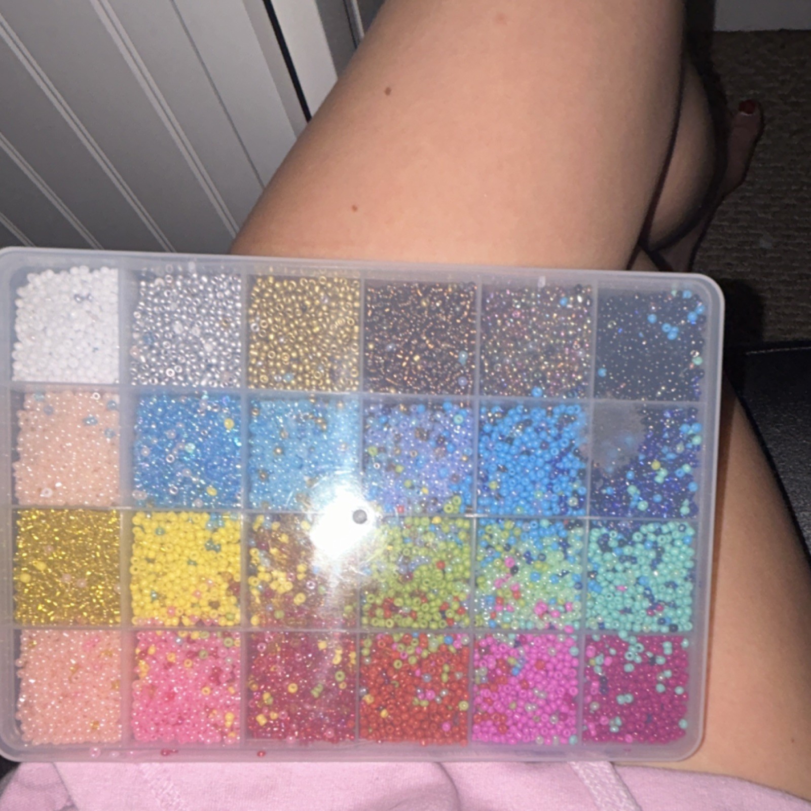 Multicolor Glass Seed Beads Round 2-2.9mm Glossy in Organizer Box