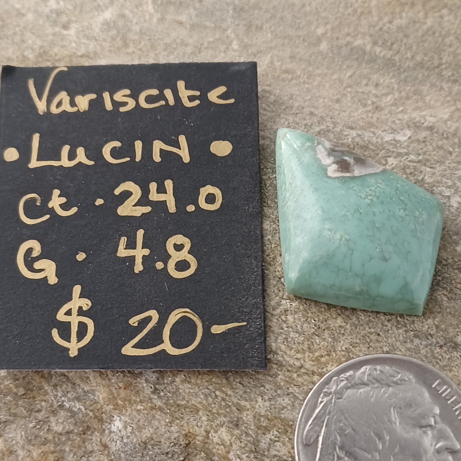 Lucin Veriscite Cabochon. 24 Carat