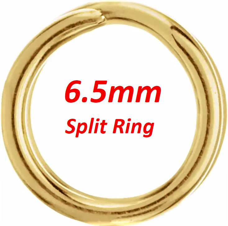 18K 6.5mm OD 5mm ID 15ga Solid Yellow Gold Round Split Jump Ring Charm Link USA