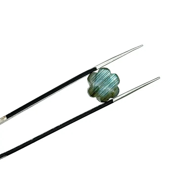 5 Pcs Beautiful Labradorite Carved Flower Shape Carvings Gemstones 10mm