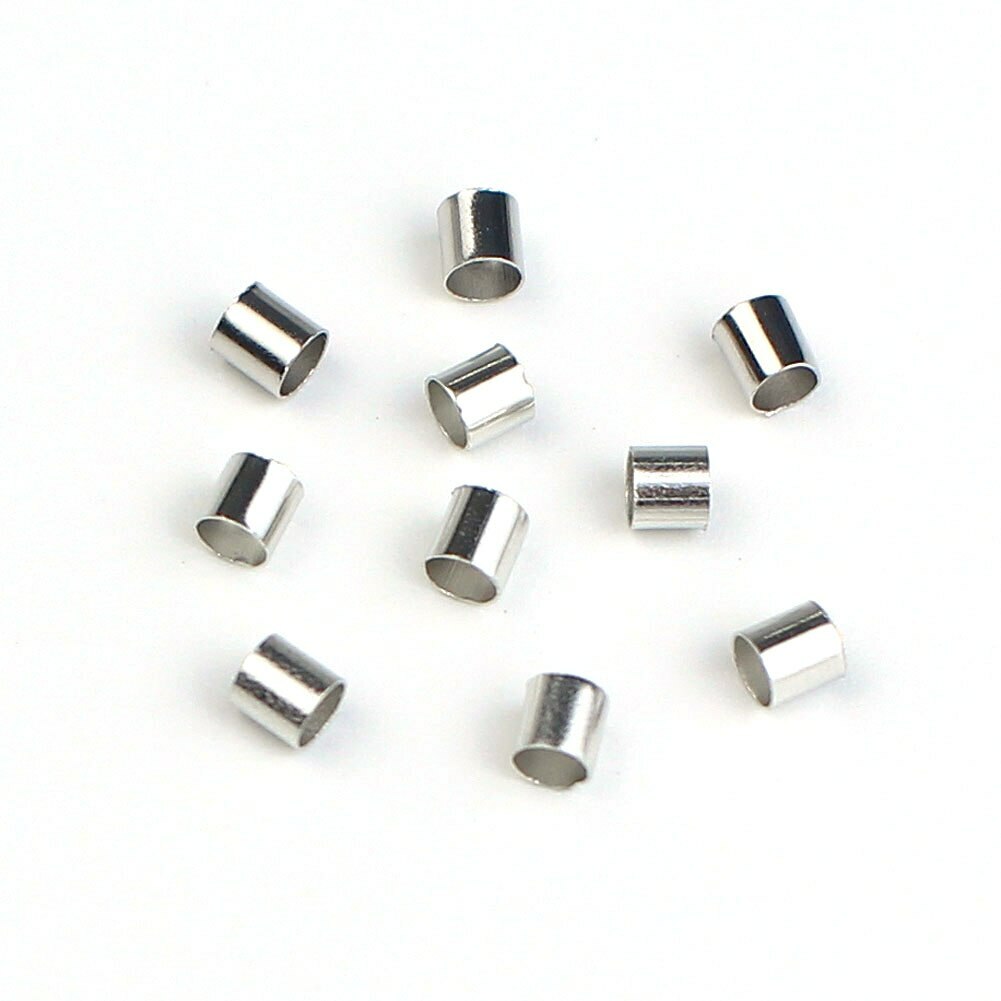 2000pcs/lot 1.5 2.0 2.5mm Copper Tube Crimp End Beads for DIY Jewelry Making