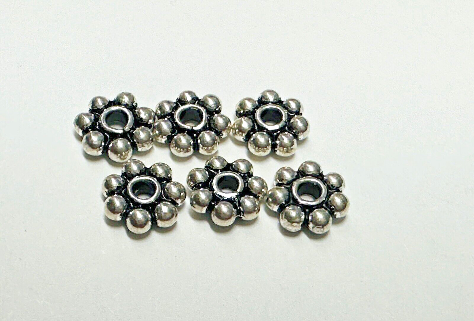 925 Bali Sterling Silver 6mm daisy Flower Spacer Beads 20pcs. New