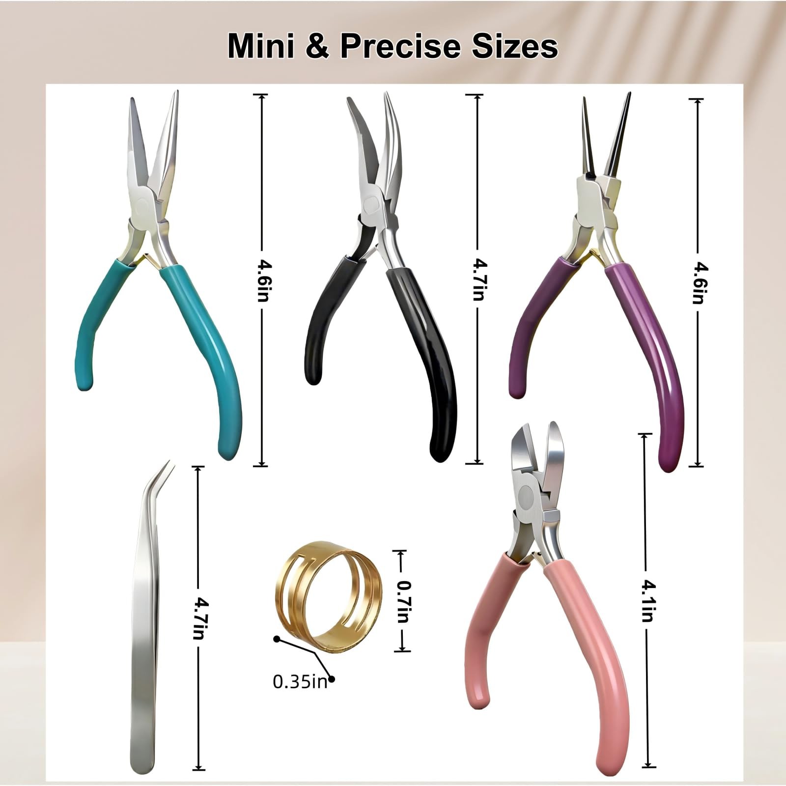 4pcs Mini Jewelry Pliers Tools Set for Jewelry Making & Repair Supplies – Fla…