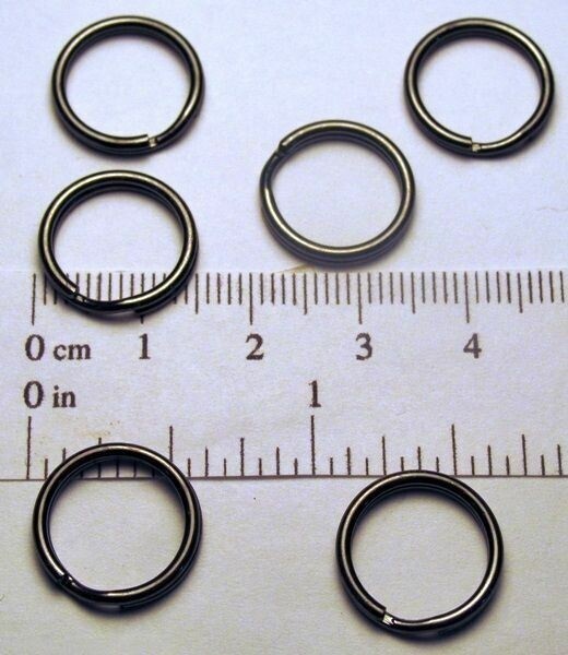 50 Key Rings 15mm Approx 5/8″ Split Ring Gun Metal Black Finish Steel Findings