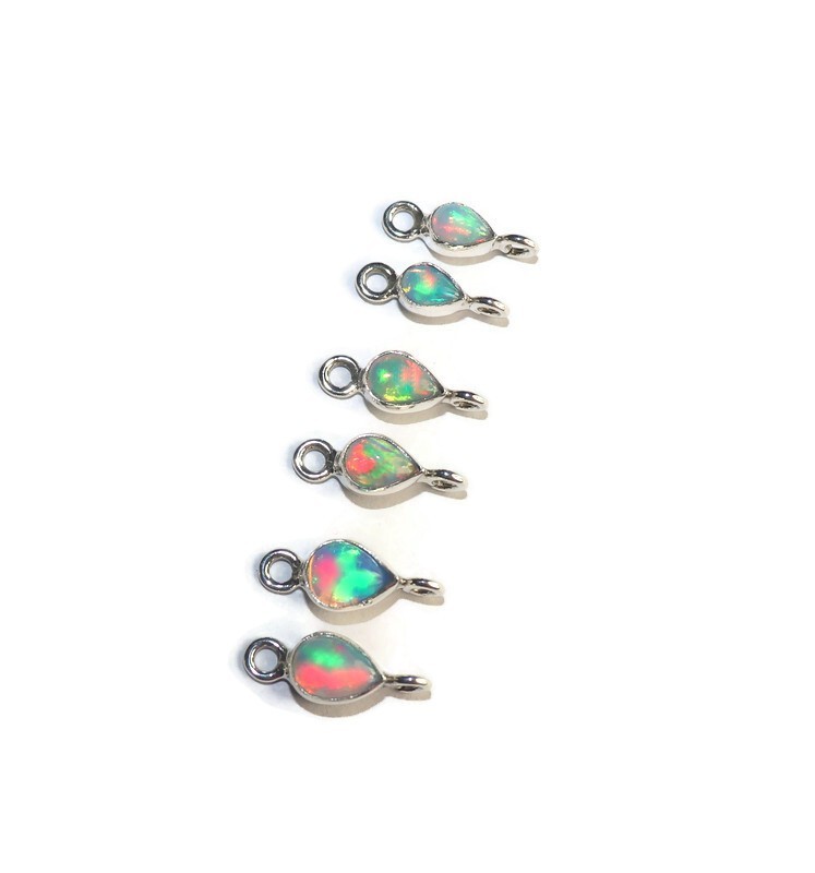 DIY opal supplies links sterling silver fire opal connector for jewelry making