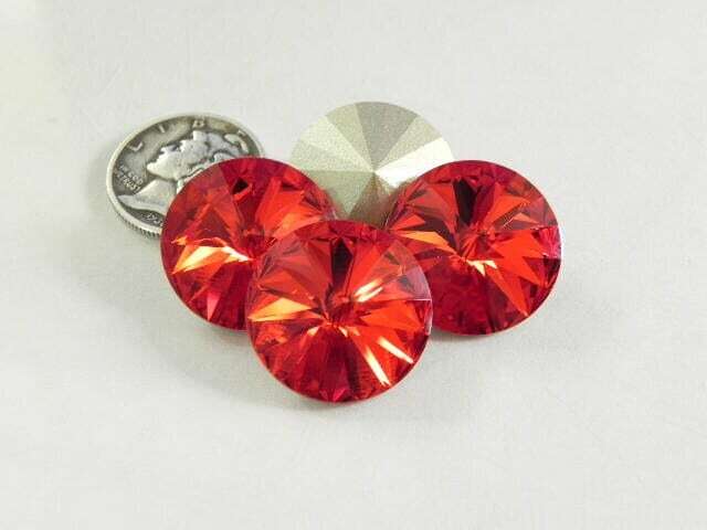 Light Siam F (39ss, 47ss, 12mm) Swarovski 1122 Rivoli Stones