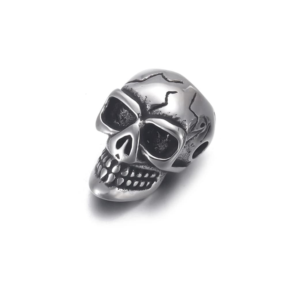 5 Pcs Stainless Steel Metal Skull Beads spacer beads for jewelry making (Styl…