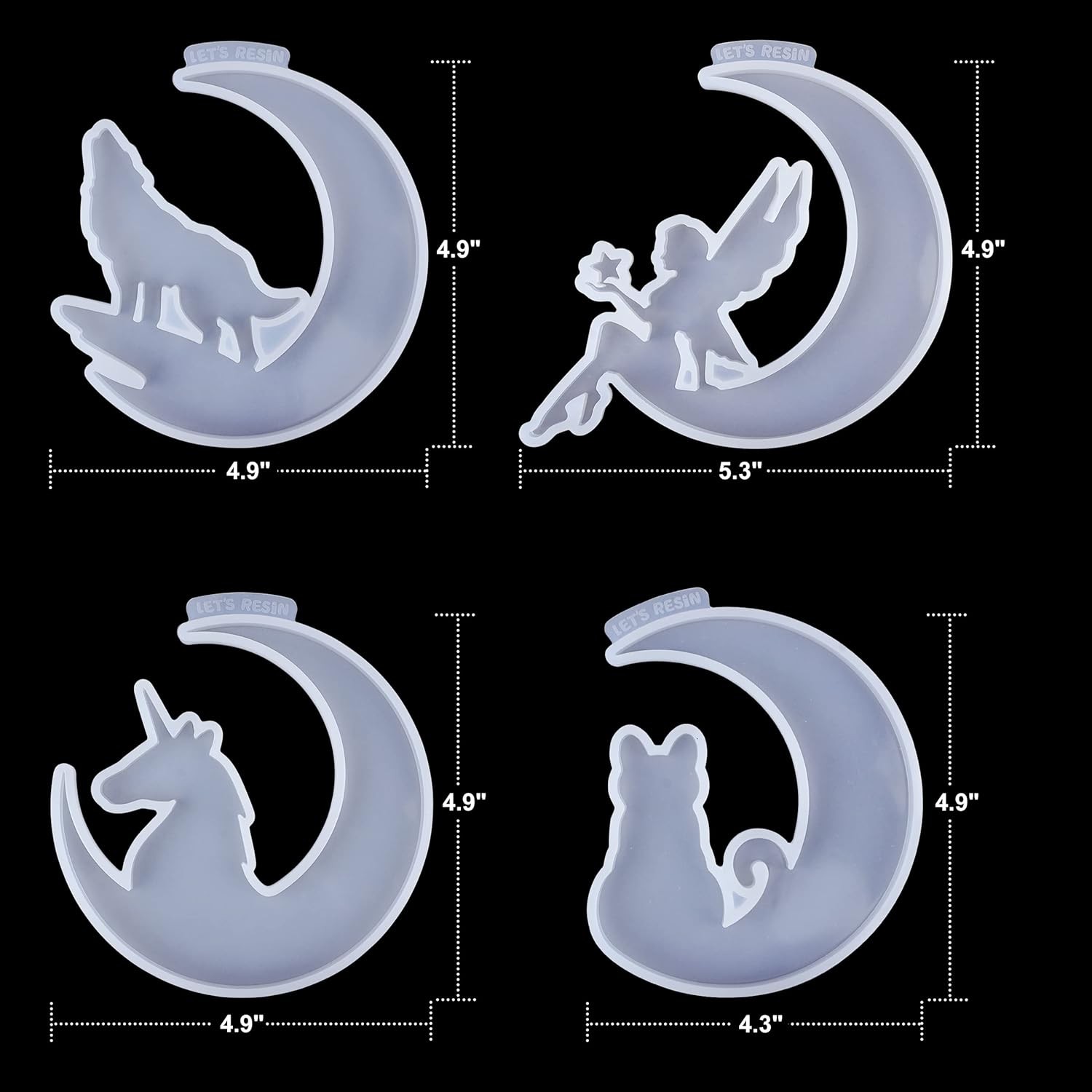 LET’S RESIN Resin Molds, Crescents Moon Epoxy Silicone White