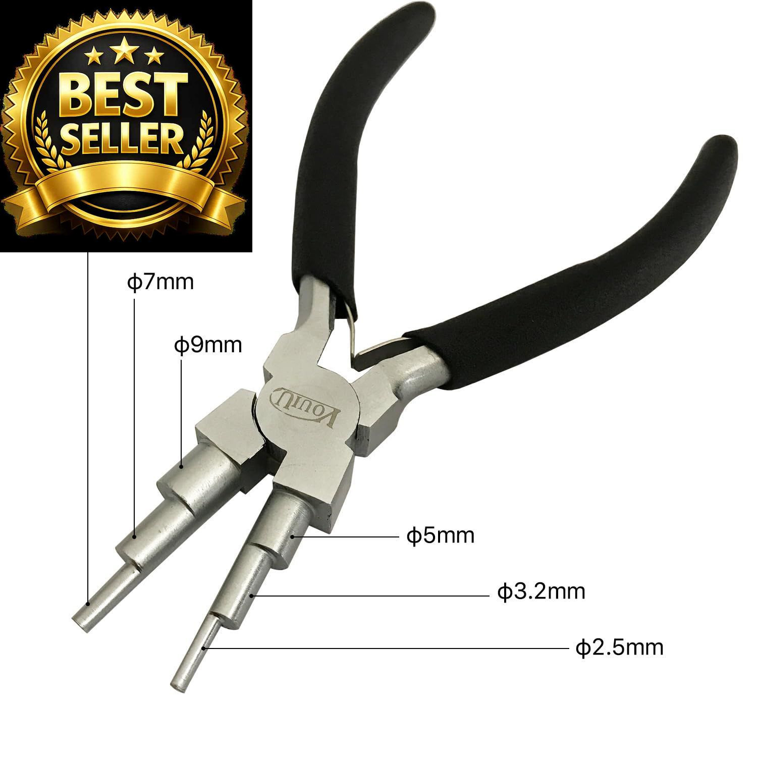 vouiu 10-Piece Jewelry Pliers Set Making Tools Black